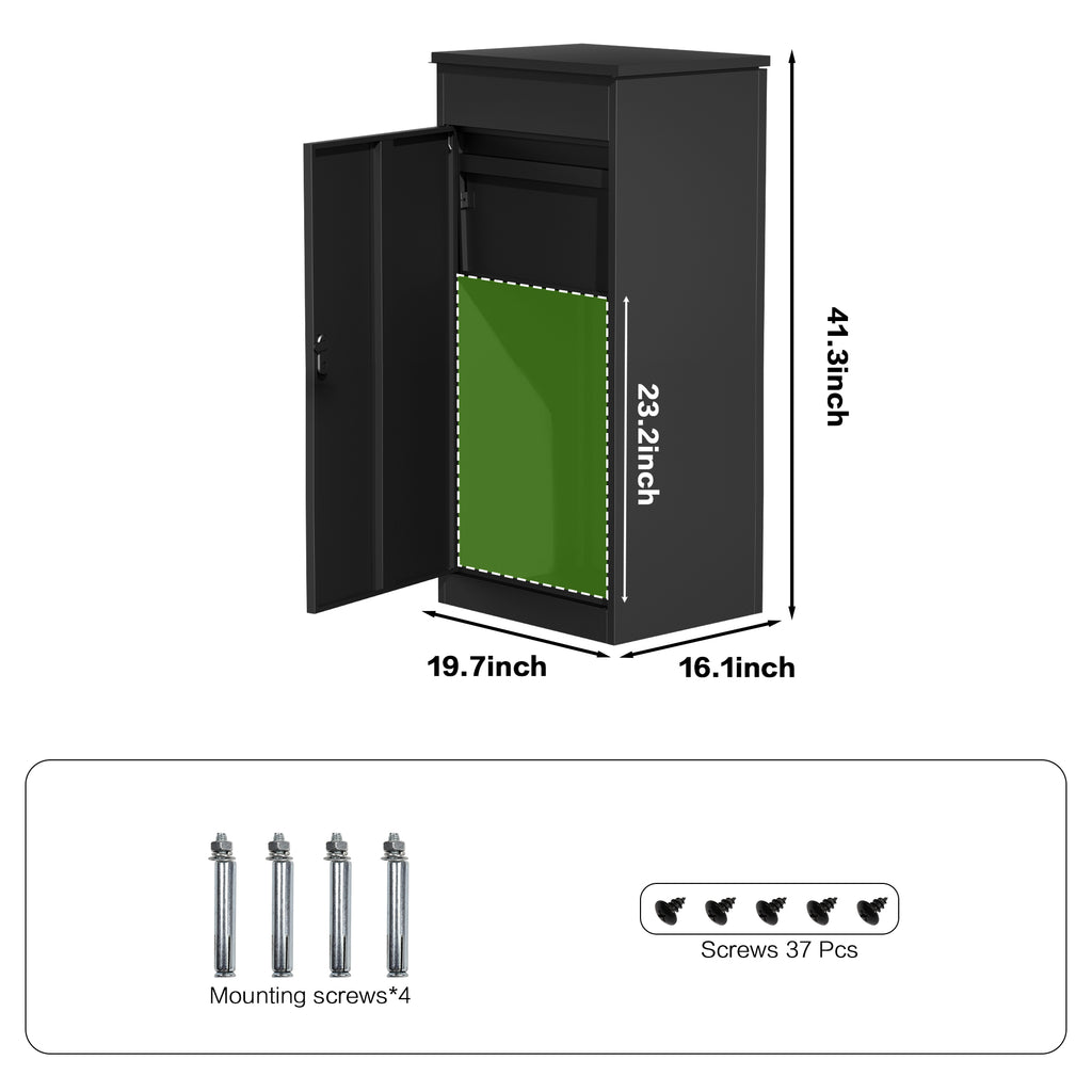 Package Delivery Boxes for Outside, Large Mailbox for Parcel 19.7”x16.1x”41.3”, Anti-Theft Parcel Mailbox with Coded Lock, Wall Mounted Waterproof Home Parcel Box for Porch Yard, Galvanized Steel
