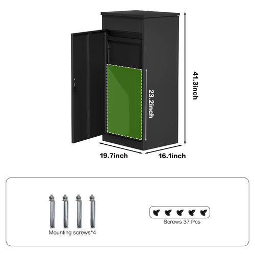 Package Delivery Boxes for Outside, Large Mailbox for Parcel 19.7”x16.1x”41.3”, Anti-Theft Parcel Mailbox with Coded Lock, Wall Mounted Waterproof Home Parcel Box for Porch Yard, Galvanized Steel