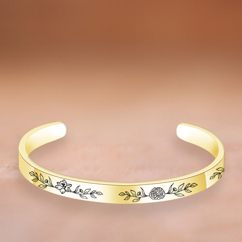 birth flower bracelet