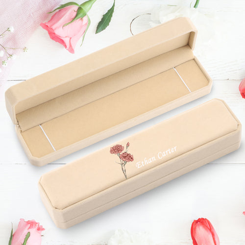 生辰花毛绒项链盒