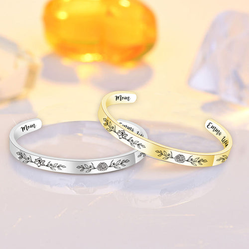 birth flower bracelet