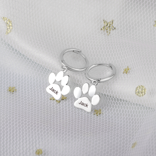 dog paw earrings