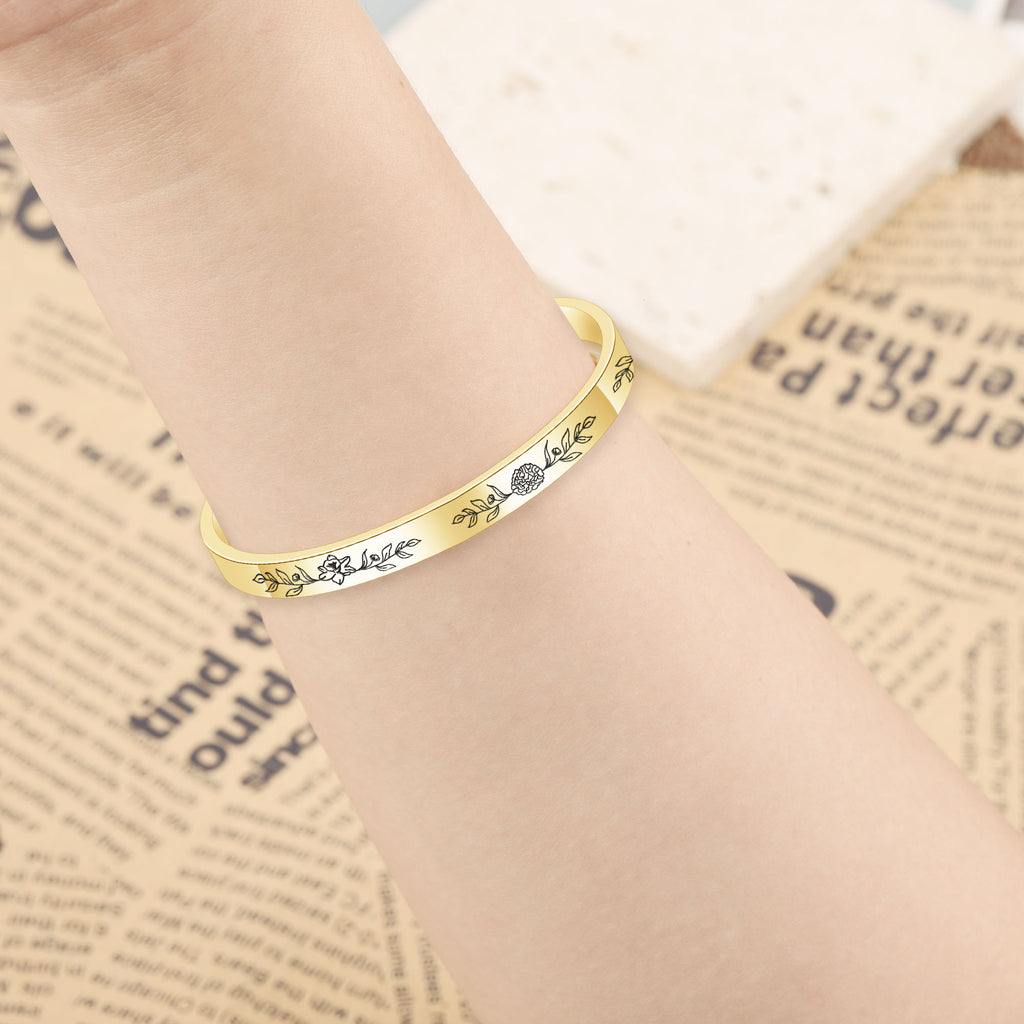 birth flower bracelet