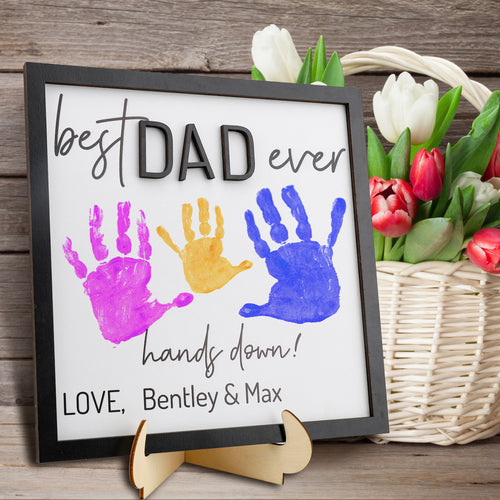 Customized Father's Day DIY Palm Print Photo Frame Ornament
