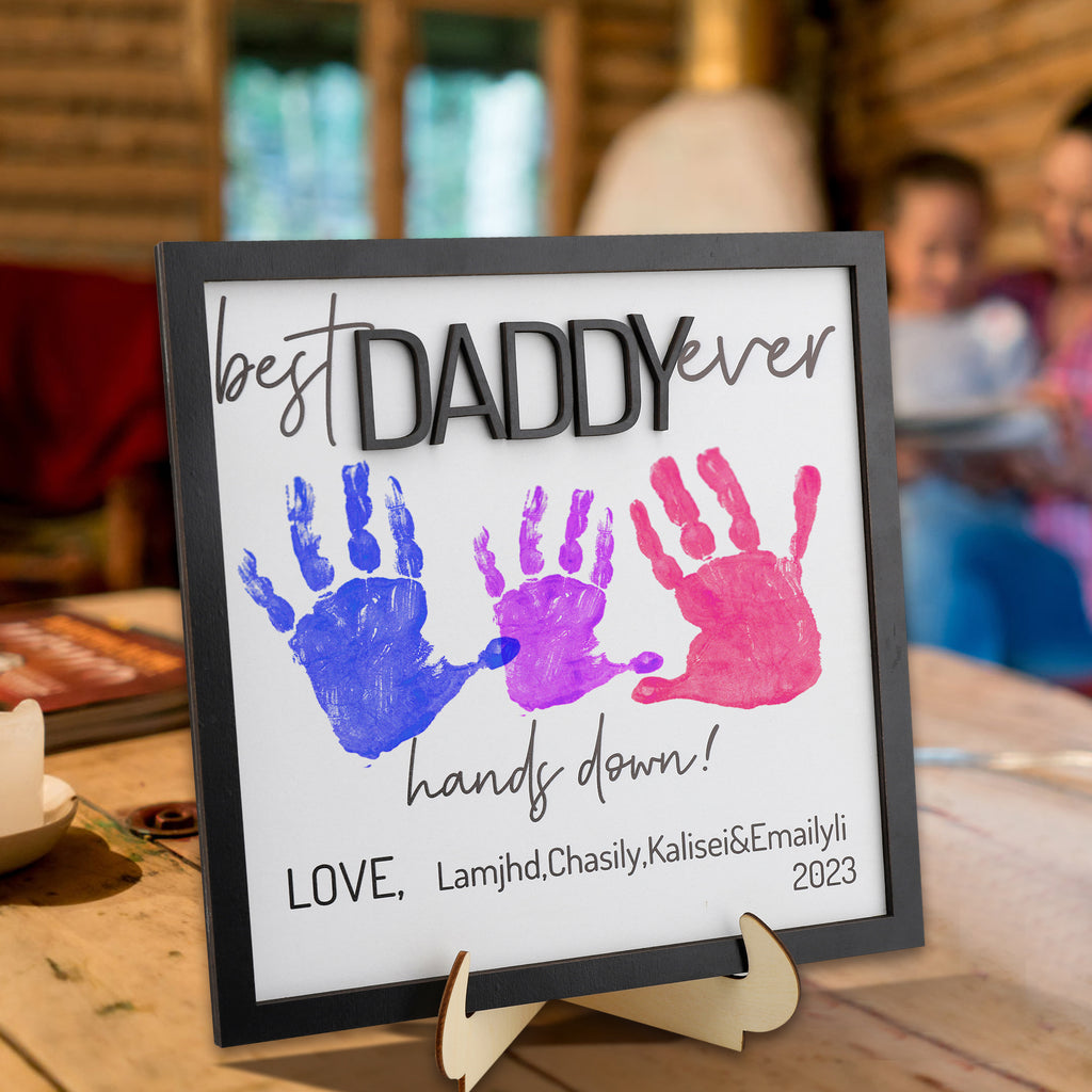 Customized Father's Day DIY Palm Print Photo Frame Ornament