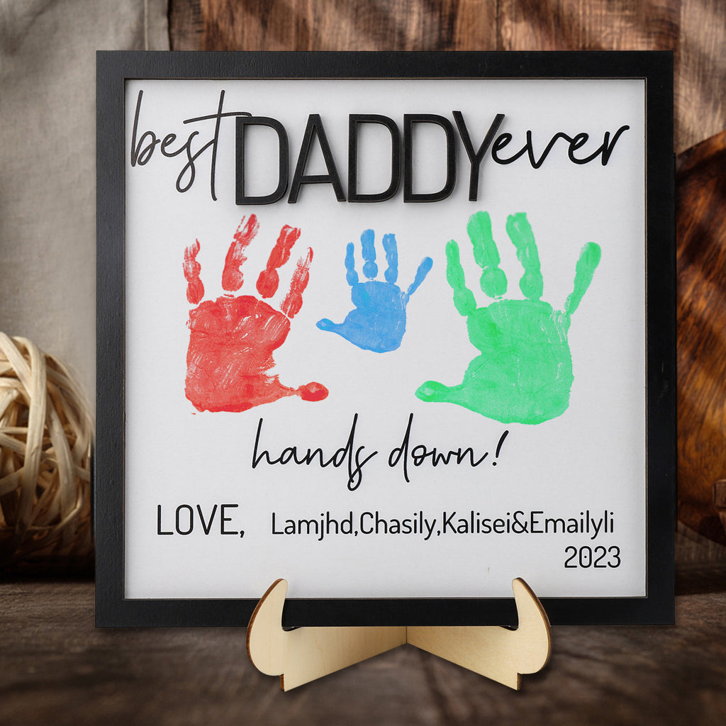Customized Father's Day DIY Palm Print Photo Frame Ornament