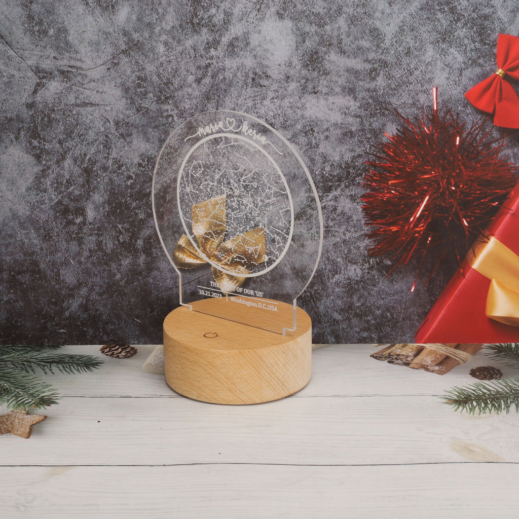 圆形定制星图亚克力灯