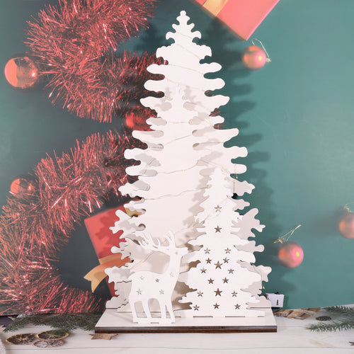 木质3D圣诞灯饰树