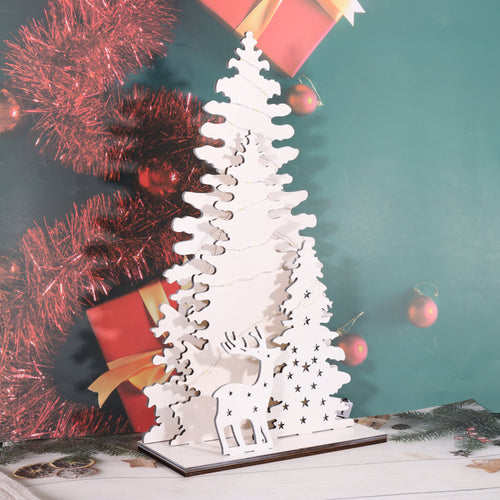 木质3D圣诞灯饰树