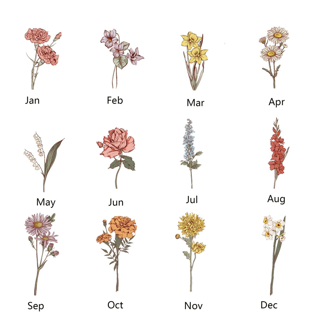 生辰花毛绒项链盒