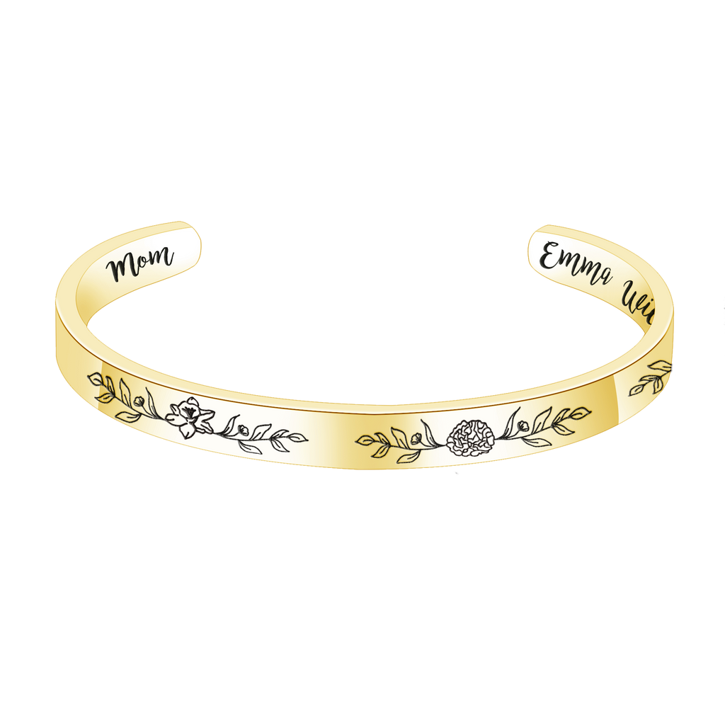 birth flower bracelet