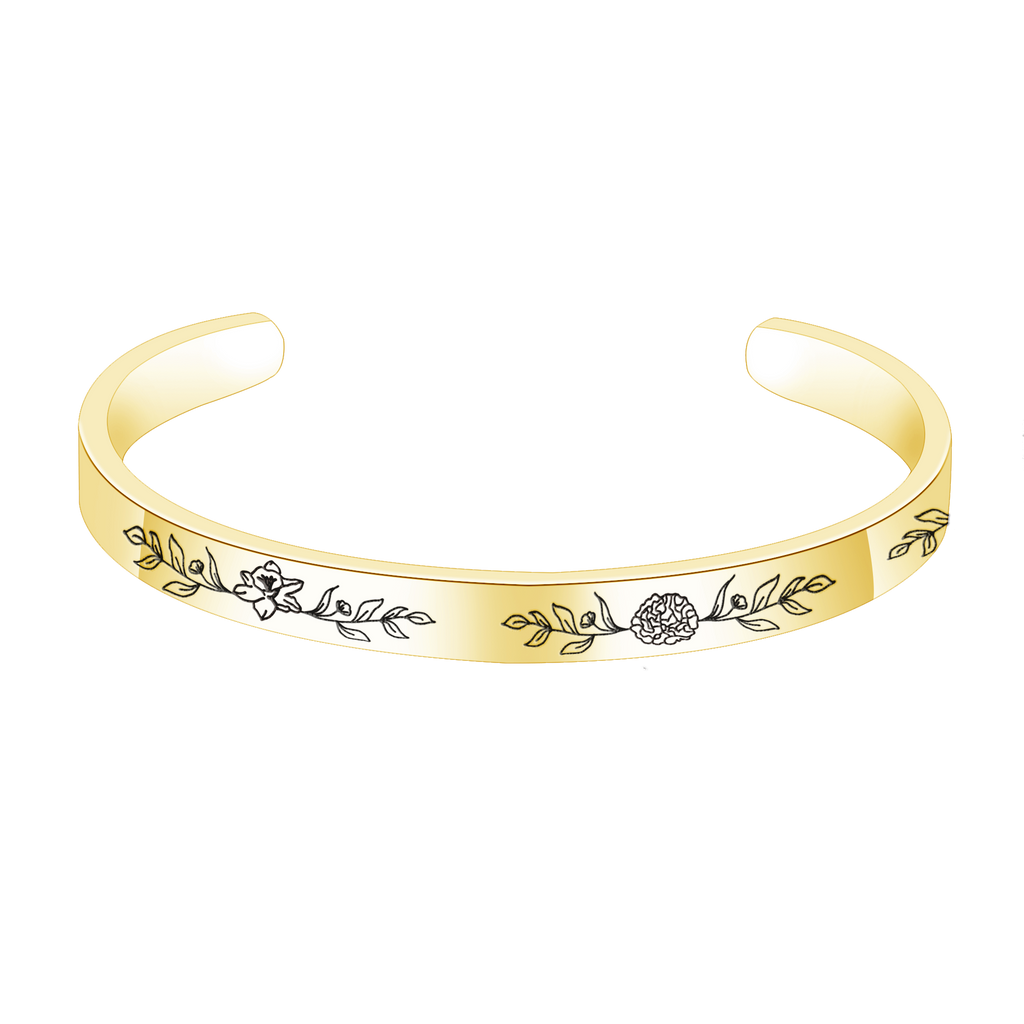 birth flower bracelet