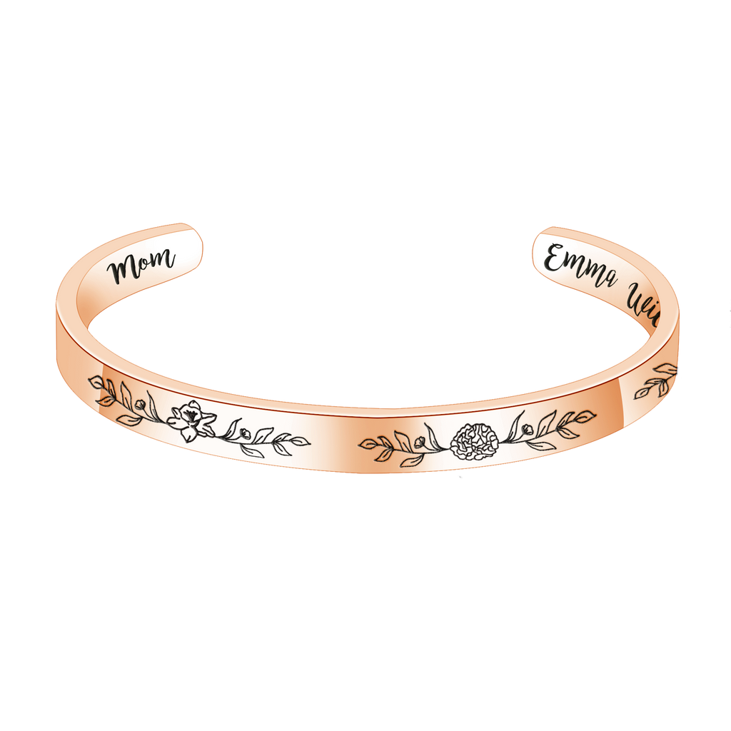 birth flower bracelet