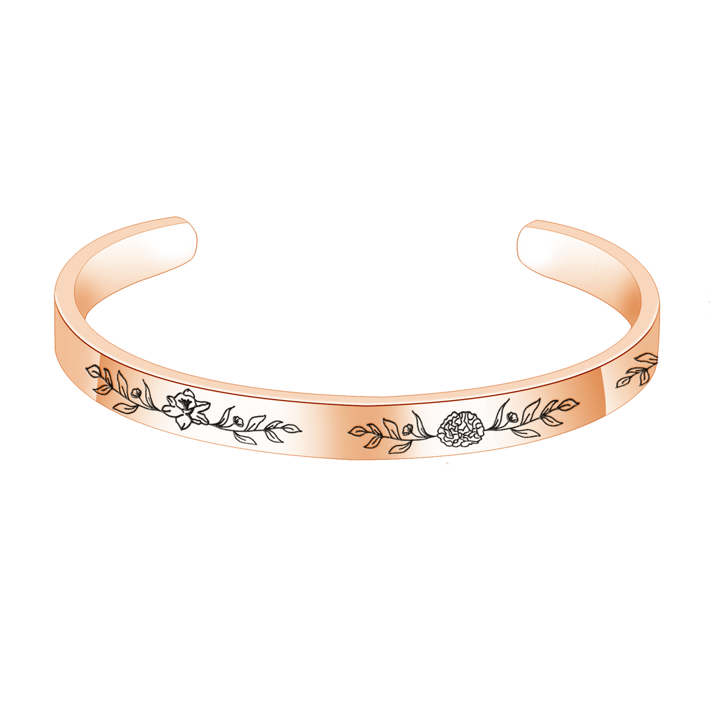 birth flower bracelet