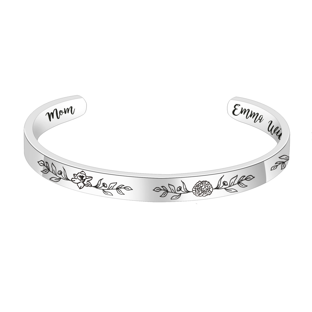 birth flower bracelet