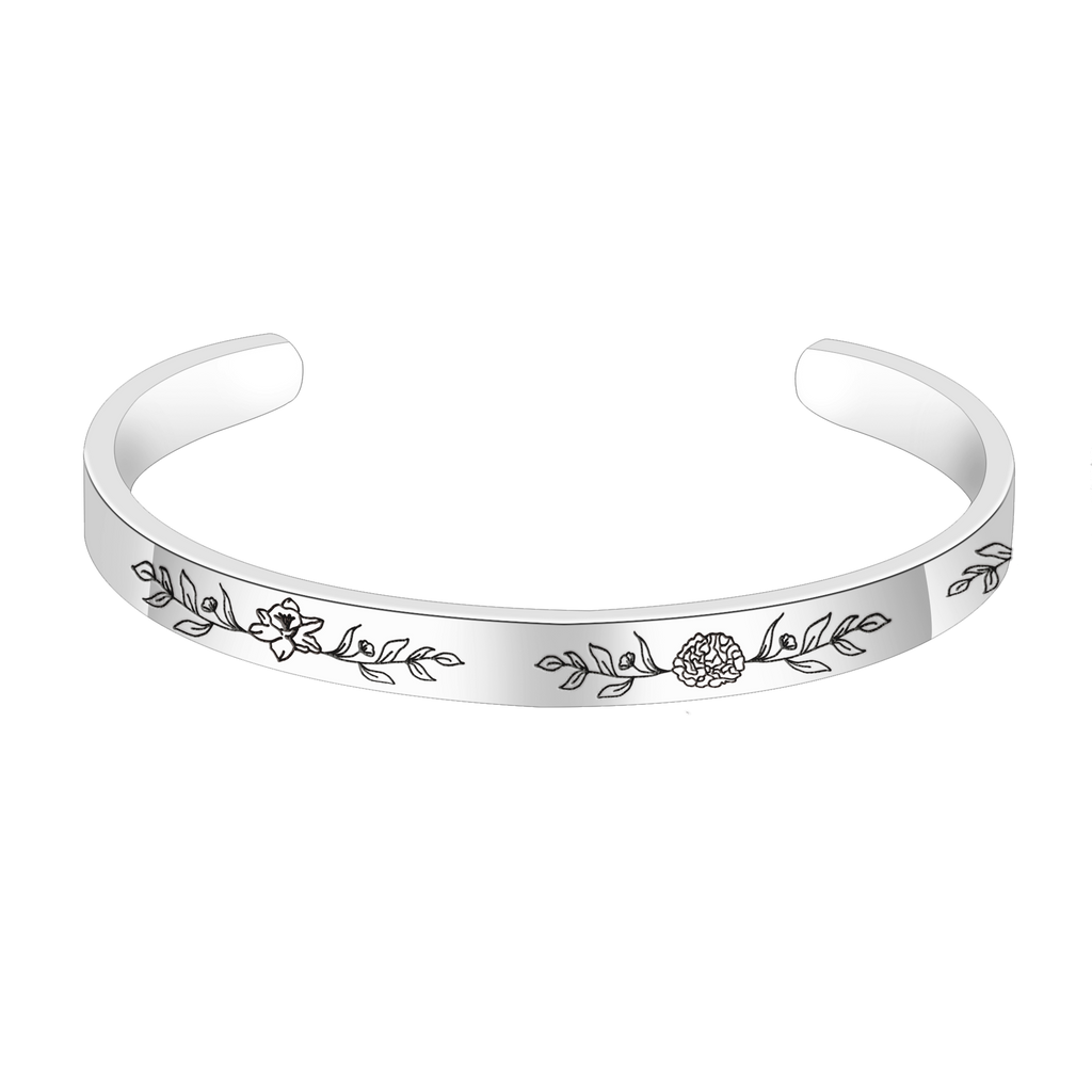 birth flower bracelet
