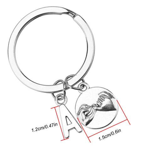 initials pinky promise keychain