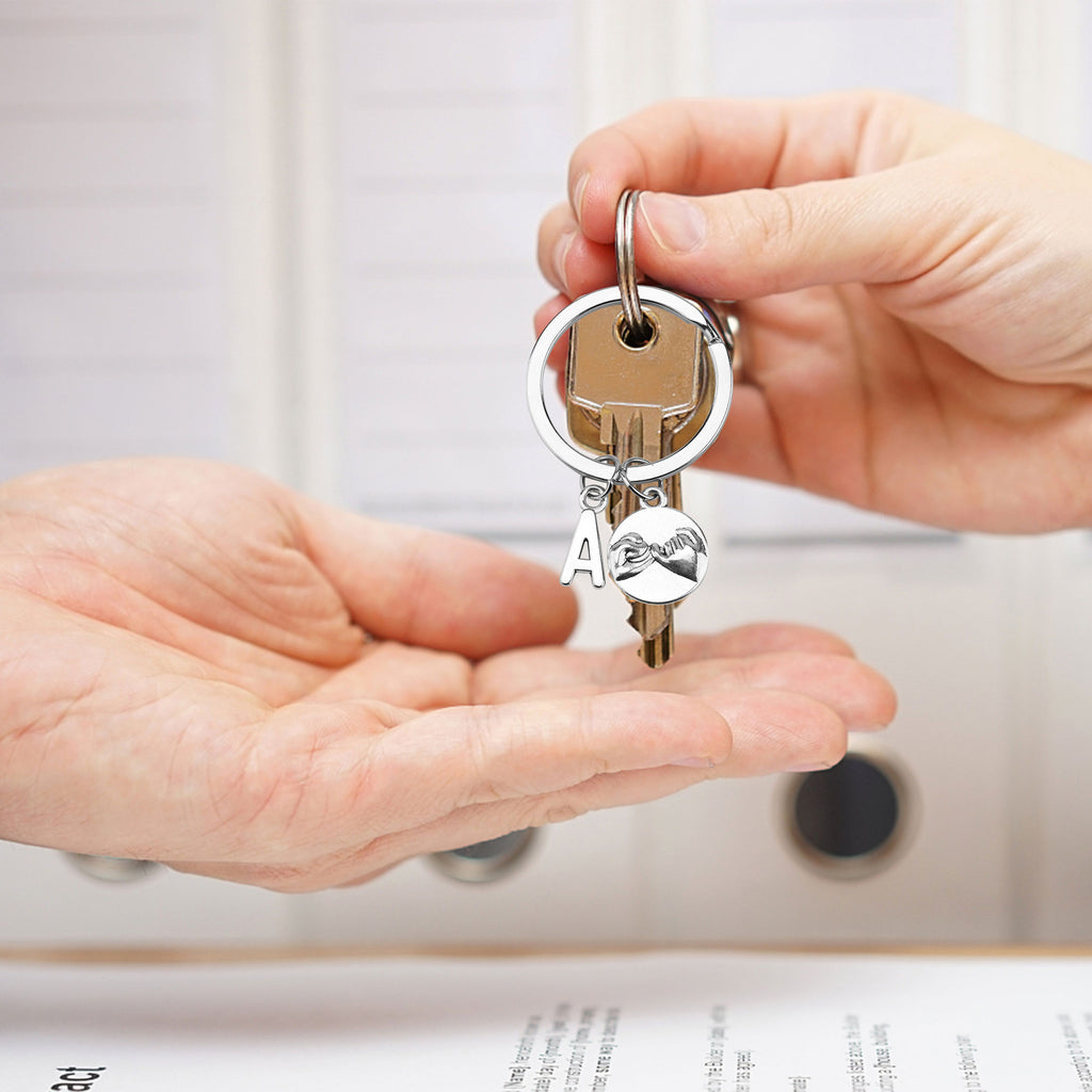 initials pinky promise keychain