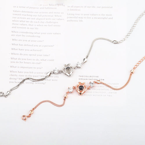 Double Heart Projection Bracelet
