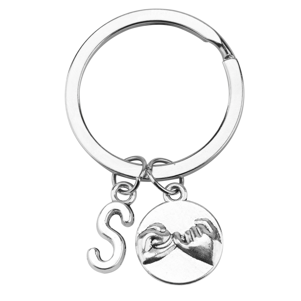 initials pinky promise keychain