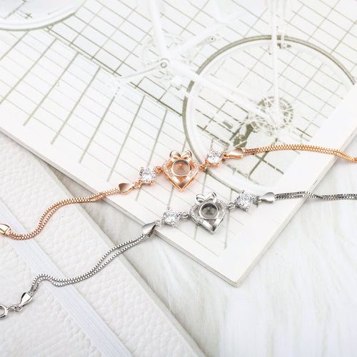 Double Heart Projection Bracelet