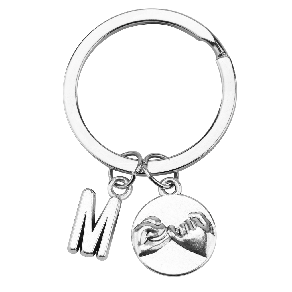 initials pinky promise keychain