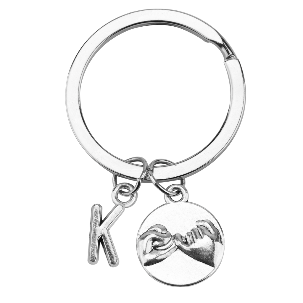 initials pinky promise keychain