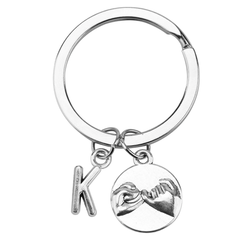 initials pinky promise keychain