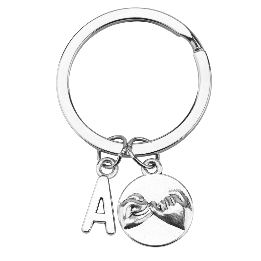 initials pinky promise keychain