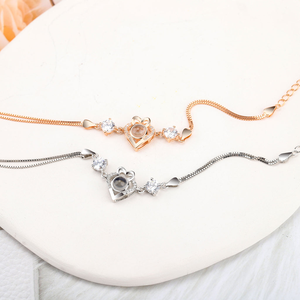 Double Heart Projection Bracelet