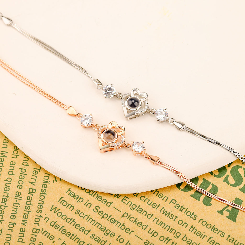 Double Heart Projection Bracelet