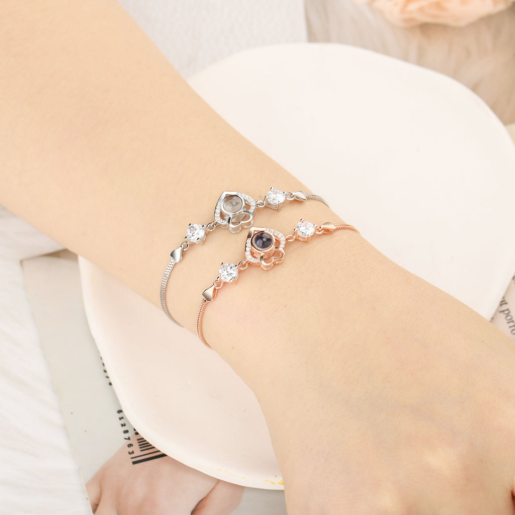 Double Heart Projection Bracelet