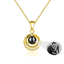 Load image into Gallery viewer, Diamond Double Circle Projection Necklace