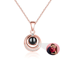 Load image into Gallery viewer, Diamond Double Circle Projection Necklace
